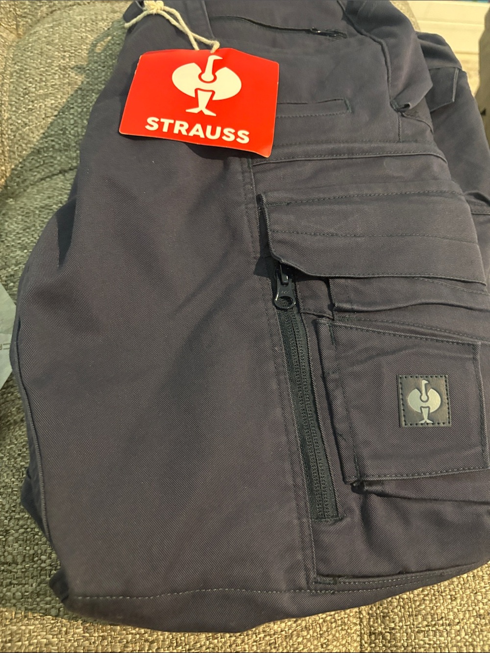Strauss  slate blue  Utility Work pants  with Multi Pockets. 33x32